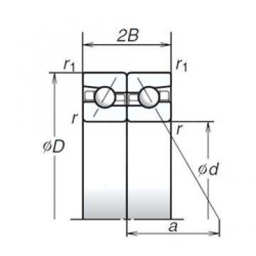 55 mm x 90 mm x 16,5 mm  NSK 55BAR10S Rodamientos de bolas de contacto de cuatro puntos