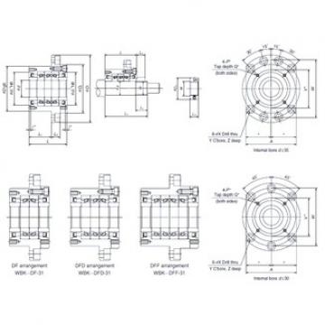 NSK WBK25DF-31 Rodamientos de precisión combinados universales