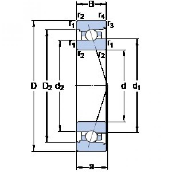 30 mm x 55 mm x 13 mm  SKF 7006 CB/HCP4A Rodamientos de bolas de contacto angular sellados lubricados con grasa #1 image